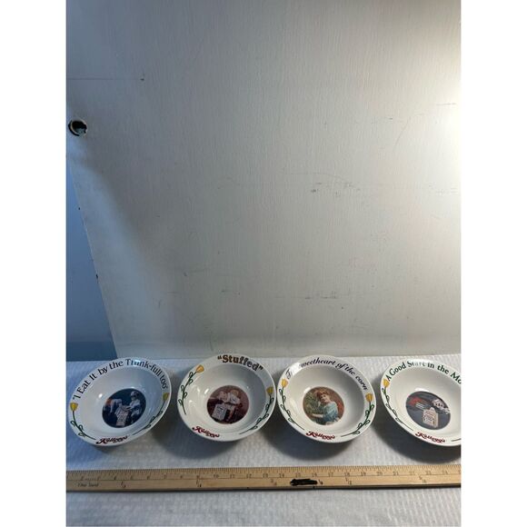 4 Kellogs Cornflake cereal bowls 1996 series:  Eat Trunkful/ Stuffed/Sweetheart/ - Picture 2 of 3